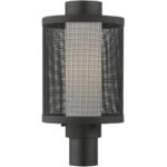 1 Light Texture Black Post Light with Opal White Glass Shade-Lighting LumensOutdoor Wall Lights