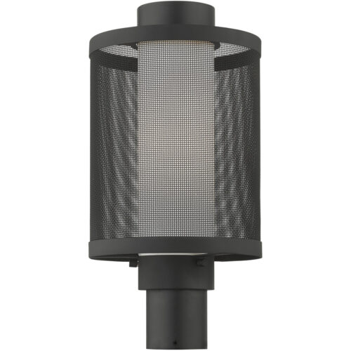 1 Light Texture Black Post Light with Opal White Glass Shade-Lighting LumensOutdoor Wall Lights