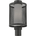 1 Light Texture Black Post Light with Opal White Glass Shade-Lighting LumensOutdoor Wall Lights