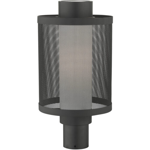 1 Light Texture Black Post Light with Opal White Glass Shade-Lighting LumensOutdoor Wall Lights