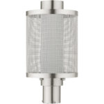 1 Light Brushed Nickel Post Light with Opal White Glass Shade-Lighting LumensOutdoor Wall Lights