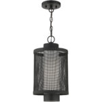 1 Light Textured Black Pendant with Opal White Glass Shade-Lighting LumensPendant Lights