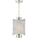 1 Light Brushed Nickel Pendant with Opal White Glass Shade-Lighting LumensPendant Lights