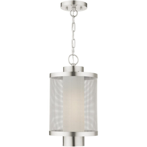 1 Light Brushed Nickel Pendant with Opal White Glass Shade-Lighting LumensPendant Lights