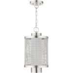 1 Light Brushed Nickel Pendant with Opal White Glass Shade-Lighting LumensPendant Lights