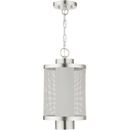 1 Light Brushed Nickel Pendant with Opal White Glass Shade-Lighting LumensPendant Lights