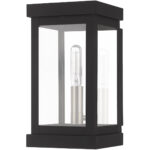 5 inch 1 Light Black Outdoor Wall Lantern with Clear Glass Shade-Lighting LumensLantern