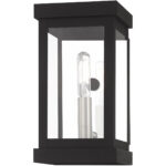 5 inch 1 Light Black Outdoor Wall Lantern with Clear Glass Shade-Lighting LumensLantern