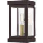 5 inch 1 Light Bronze Outdoor Wall Lantern with Clear Glass Shade-Lighting LumensLantern