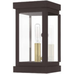 5 inch 1 Light Bronze Outdoor Wall Lantern with Clear Glass Shade-Lighting LumensLantern