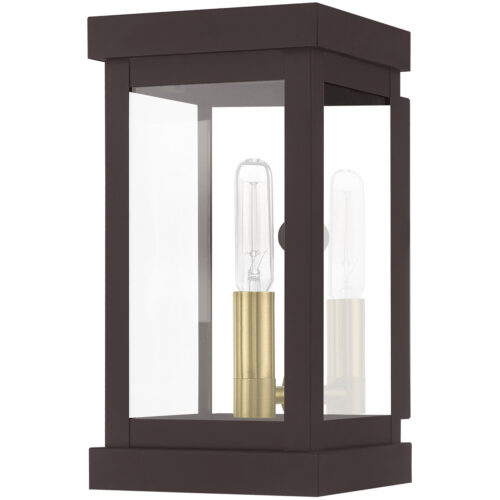 5 inch 1 Light Bronze Outdoor Wall Lantern with Clear Glass Shade-Lighting LumensLantern