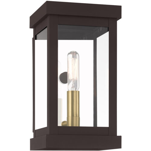 5 inch 1 Light Bronze Outdoor Wall Lantern with Clear Glass Shade-Lighting LumensLantern