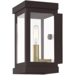 5 inch 1 Light Bronze Outdoor Wall Lantern with Clear Glass Shade-Lighting LumensLantern