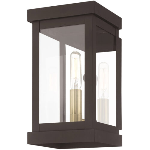 5 inch 1 Light Bronze Outdoor Wall Lantern with Clear Glass Shade-Lighting LumensLantern