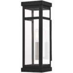 5 inch 1 Light Black Outdoor Wall Lantern with Clear Glass Shade-Lighting LumensLantern