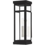 5 inch 1 Light Black Outdoor Wall Lantern with Clear Glass Shade-Lighting LumensLantern