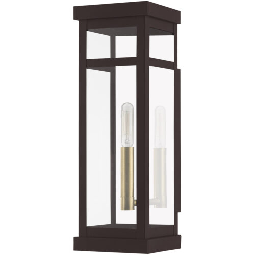 5 inch 1 Light Bronze Outdoor Wall Lantern with Clear Glass Shade-Lighting LumensLantern