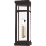 5 inch 1 Light Bronze Outdoor Wall Lantern with Clear Glass Shade-Lighting LumensLantern