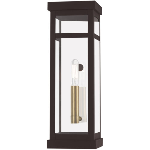 5 inch 1 Light Bronze Outdoor Wall Lantern with Clear Glass Shade-Lighting LumensLantern