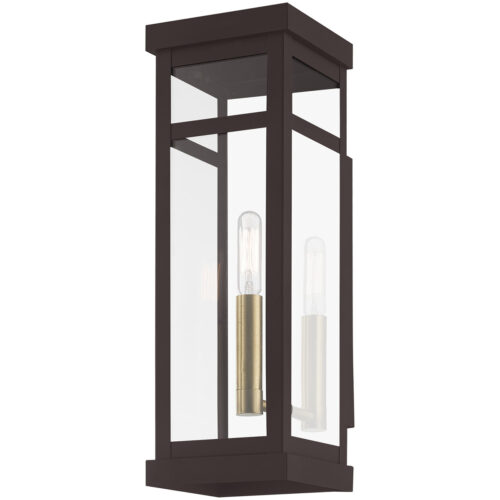 5 inch 1 Light Bronze Outdoor Wall Lantern with Clear Glass Shade-Lighting LumensLantern