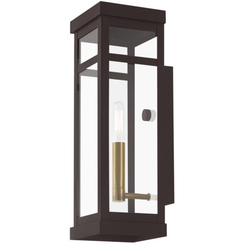 5 inch 1 Light Bronze Outdoor Wall Lantern with Clear Glass Shade-Lighting LumensLantern