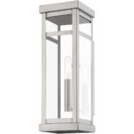 5 inch 1 Light Brushed Nickel Outdoor Wall Lantern with Clear Glass Shade-Lighting LumensLantern