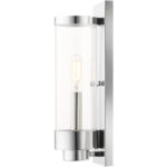 4.75 inch 1 Light Polished Chrome Outdoor ADA Wall Lantern with Clear Glass Shade-Lighting LumensLantern