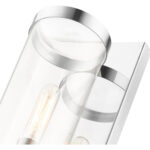 4.75 inch 1 Light Polished Chrome Outdoor ADA Wall Lantern with Clear Glass Shade-Lighting LumensLantern