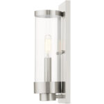 4.75 inch 1 Light Brushed Nickel Outdoor ADA Wall Lantern with Clear Glass Shade-Lighting LumensLantern