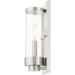 4.75 inch 1 Light Brushed Nickel Outdoor ADA Wall Lantern with Clear Glass Shade-Lighting LumensLantern