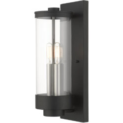 20722-14 2 Light Textured Black Outdoor Wall Lantern-Lighting LumensLantern