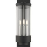 20724-14 3 Light Textured Black Outdoor Wall Lantern-Lighting LumensLantern