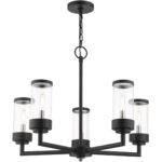 20725-14 5 Light Textured Black Outdoor Chandelier-Lighting LumensChandeliers