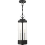 20727-14 3 Light Textured Black Outdoor Pendant Lantern-Lighting LumensLantern