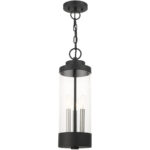 20727-14 3 Light Textured Black Outdoor Pendant Lantern-Lighting LumensLantern