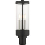 20728-14 3 Light Textured Black Outdoor Post Top Lantern-Lighting LumensLantern