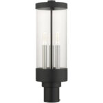 20728-14 3 Light Textured Black Outdoor Post Top Lantern-Lighting LumensLantern