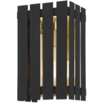 6 inch 1 Light Black Outdoor Wall Lantern with Clear Glass Shade-Lighting LumensLantern