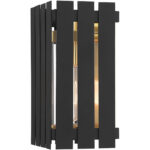 6 inch 1 Light Black Outdoor Wall Lantern with Clear Glass Shade-Lighting LumensLantern