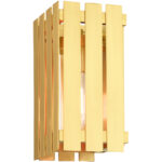 6 inch 1 Light Satin Brass Outdoor Wall Lantern with Clear Glass Shade-Lighting LumensLantern