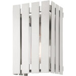 6 inch 1 Light Brushed Nickel Outdoor Wall Lantern with Clear Glass Shade-Lighting LumensLantern