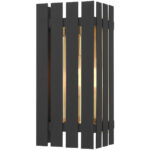 6 inch 1 Light Black Outdoor Wall Lantern with Clear Glass Shade-Lighting LumensLantern