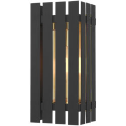 6 inch 1 Light Black Outdoor Wall Lantern with Clear Glass Shade-Lighting LumensLantern