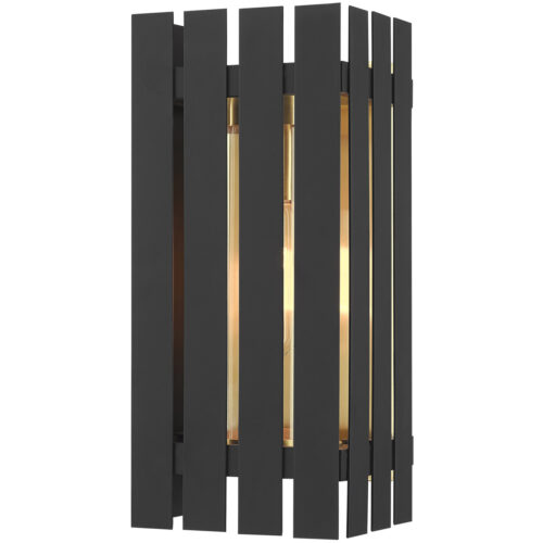 6 inch 1 Light Black Outdoor Wall Lantern with Clear Glass Shade-Lighting LumensLantern