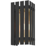 6 inch 1 Light Black Outdoor Wall Lantern with Clear Glass Shade-Lighting LumensLantern