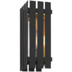 6 inch 1 Light Black Outdoor Wall Lantern with Clear Glass Shade-Lighting LumensLantern