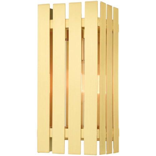 6 inch 1 Light Satin Brass Outdoor Wall Lantern with Clear Glass Shade-Lighting LumensLantern