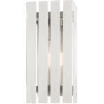 6 inch 1 Light Brushed Nickel Outdoor Wall Lantern with Clear Glass Shade-Lighting LumensLantern