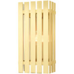 8 inch 1 Light Satin Brass Outdoor Wall Lantern with Clear Glass Shade-Lighting LumensLantern