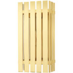 8 inch 1 Light Satin Brass Outdoor Wall Lantern with Clear Glass Shade-Lighting LumensLantern